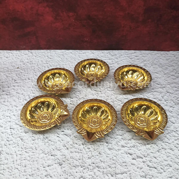 Lakshmi Deepam, Brass Vilakku - Set of 6 Pcs - RJLD9-C