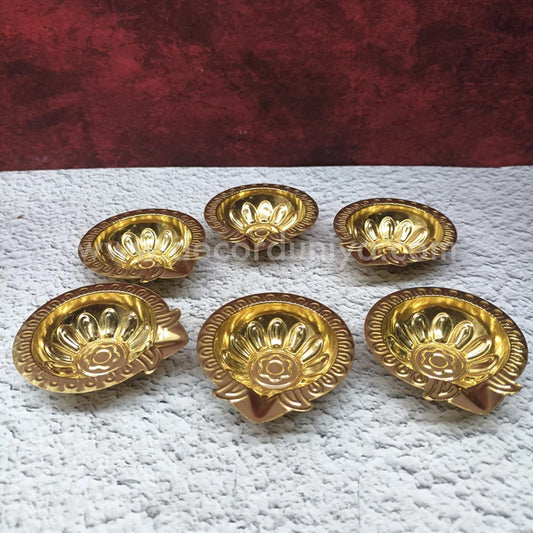 Lakshmi Deepam, Brass Vilakku - Set of 6 Pcs - RJLD9-C