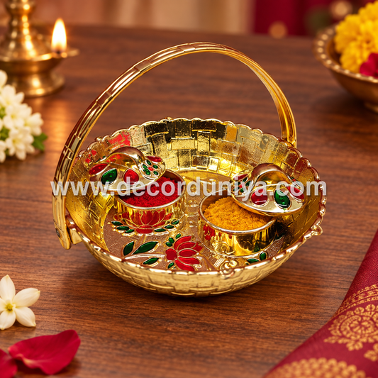 Meenakari Basket Kum Kum Holder - RK2