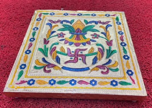 Wooden Meenakari Manai - KMM4