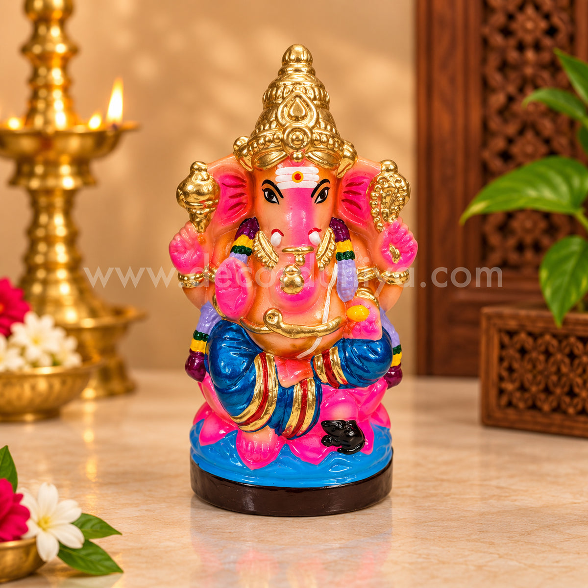 Ganesha | Vinayagar Clay Golu Bommai | Traditional Ganapathi Golu Doll - TK93