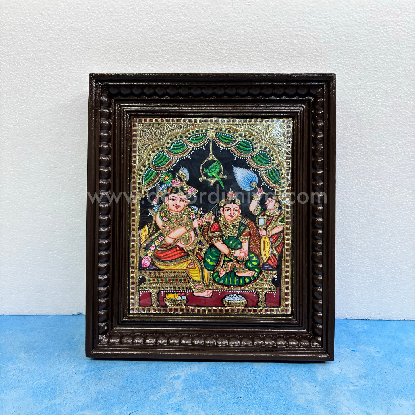 Tanjore Painting | Krishana Andal  | Chettinad Frame | - Gold Foil  - TPM125