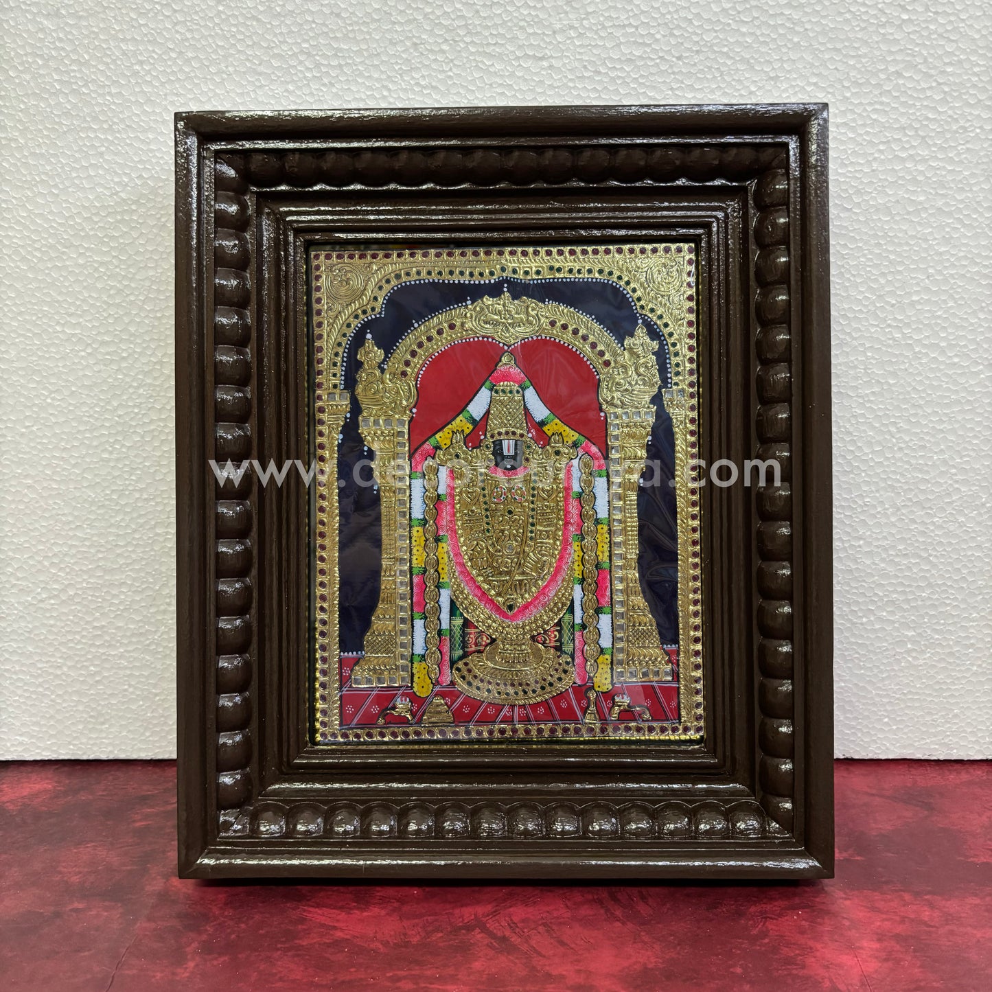 Tanjore Painting | Perumal | Chettinad Frame | - Flat Gold Foil - TPM148