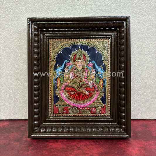 Tanjore Painting | Gajalakshmi | Chettinad Frame | - Flat Gold Foil  - TPM149