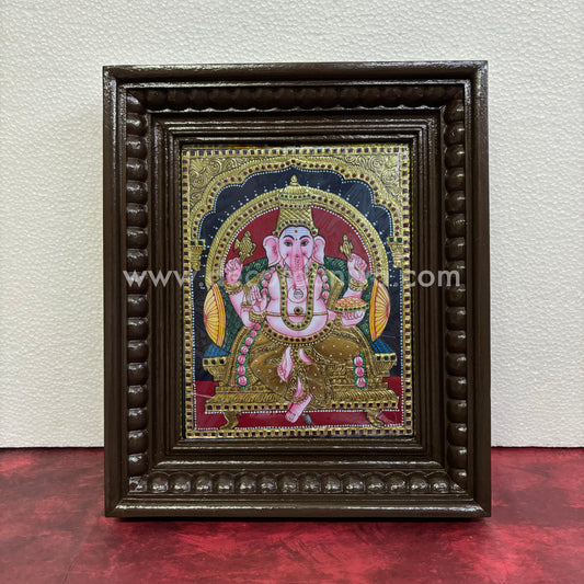 Tanjore Painting | Ganesha | Chettinad Frame | - Gold Foil  - TPM158
