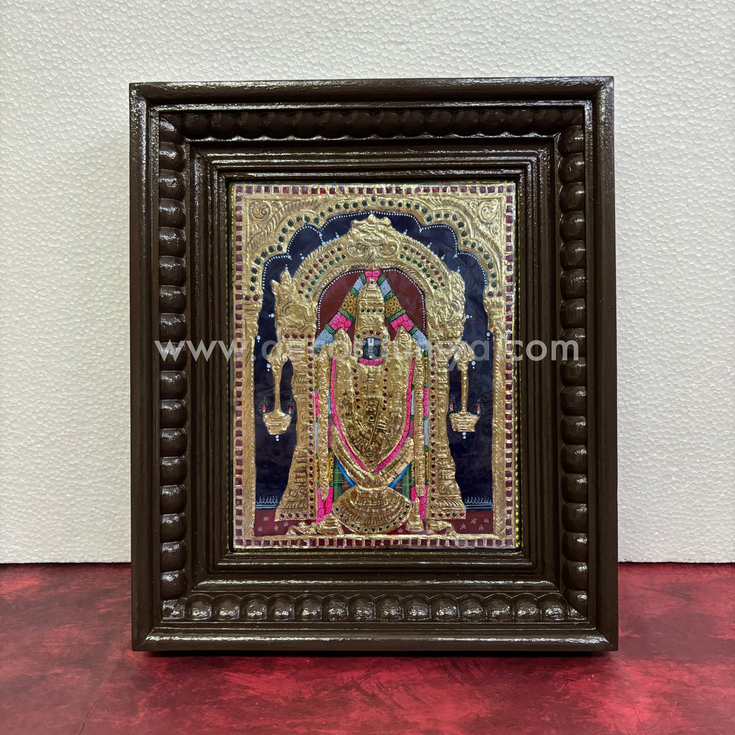Tanjore Painting | Perumal | Chettinad Frame | - Gold Foil  - TPM163