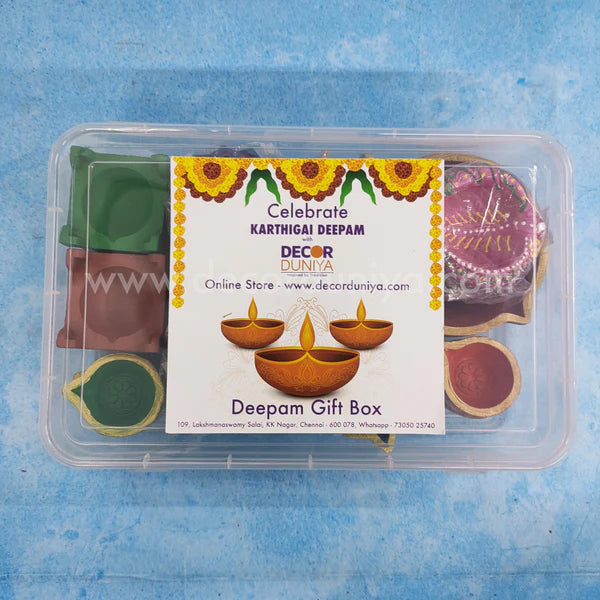 Karthigai Deepam - Vilakku Combo - Color Clay Diya Gift Box - VC3 - set of 27 lamps