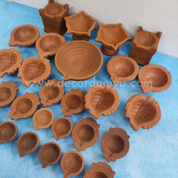 Karthigai Deepam - Vilakku Combo - Clay Diya Gift Box - VC4 - set of 27 lamps