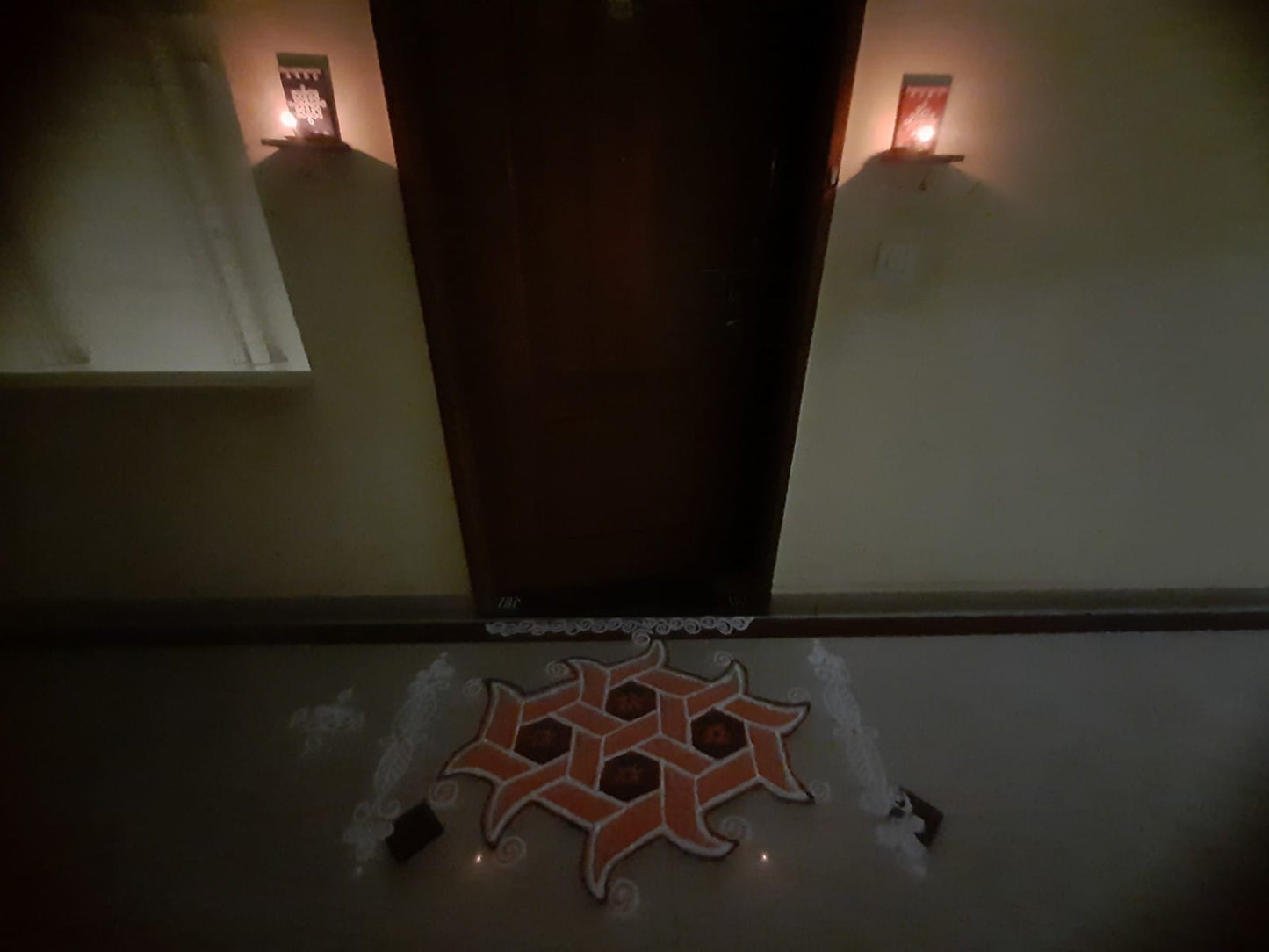 Wooden Kolam Wall Shelf, Vilakku Madam - VM1