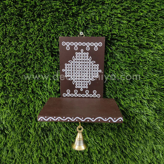 Wooden Kolam Wall Shelf | Vilakku madam - VM3