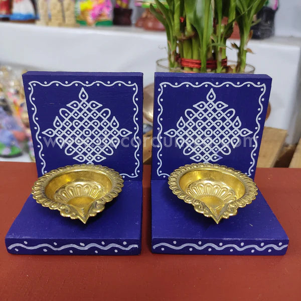 Wooden Kolam Wall Shelf Pair | Vilakku madam - VM35