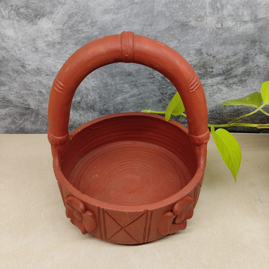 Terracotta Basket, Flower Basket, Urili - FB1
