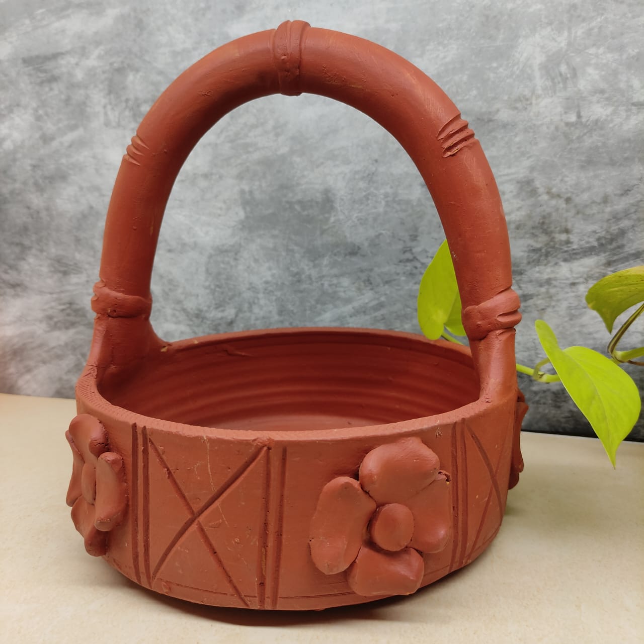 Terracotta Basket, Flower Basket, Urili - FB1