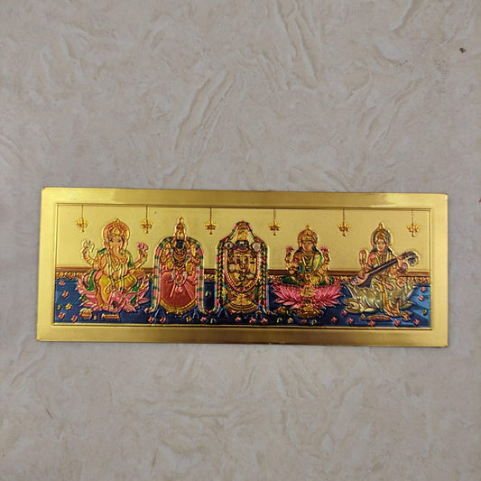 Fridge Magnet - Mettalic Gold Finish - Ganesha, Thayar, Perumal, Lakshmi and saraswathi - FM23