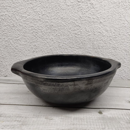 Pan Type Black Clay Pots - OCB3