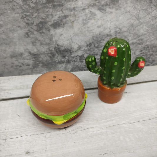 Salt and Pepper, Cactus and Burger Set - BC01