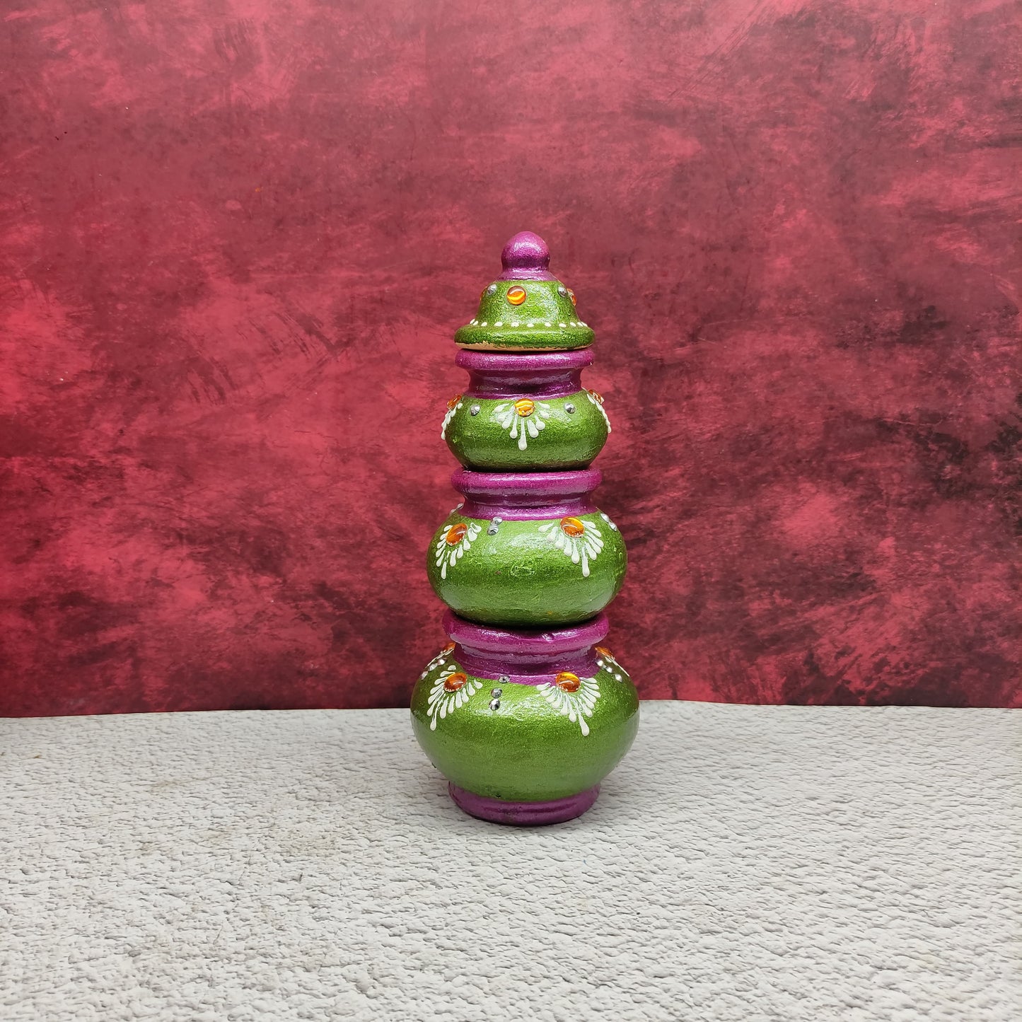 Handmade Clay Akshaya Kubera Pot | Kubera Pot Brings Prosperity, Good Luck, Financial Gains - KP20