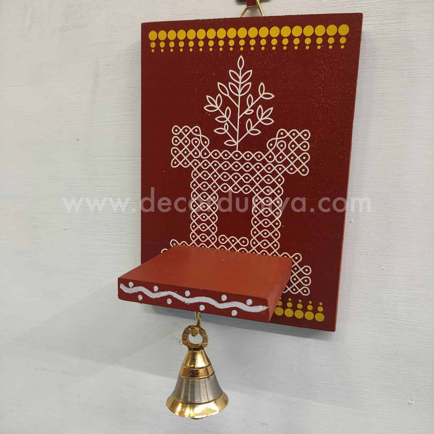 Wooden Kolam Wall Shelf, Vilakku Madam - VMN1