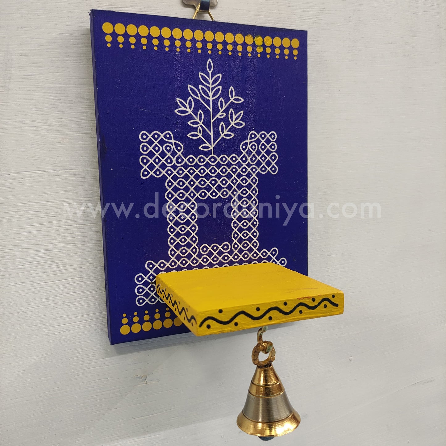 Wooden Kolam Wall Shelf, Vilakku Madam - VMN3