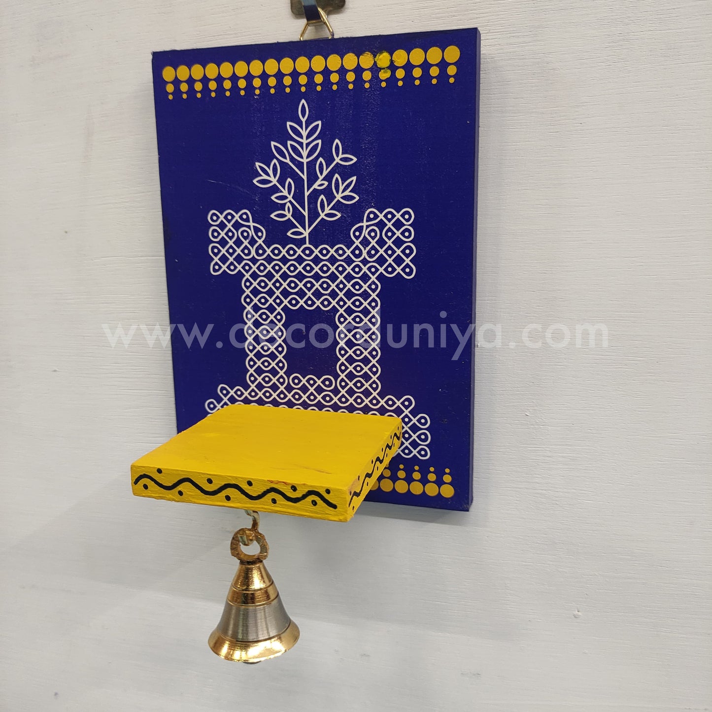 Wooden Kolam Wall Shelf, Vilakku Madam - VMN3