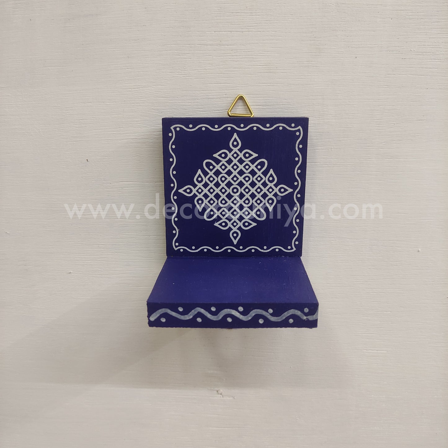 Wooden Kolam Wall Shelf | Vilakku madam - VM75