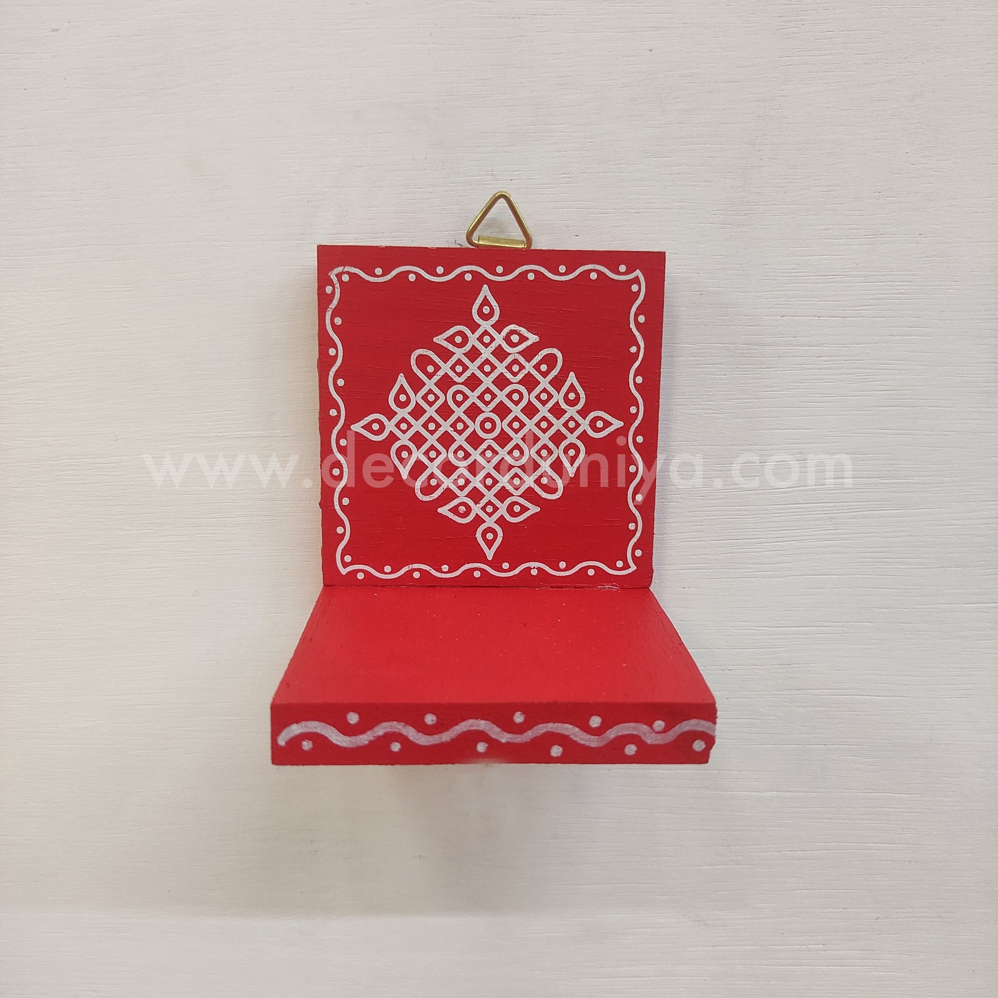 Wooden Kolam Wall Shelf | Vilakku madam - VM72