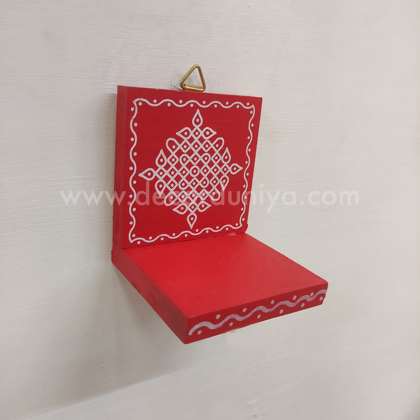 Wooden Kolam Wall Shelf | Vilakku madam - VM72