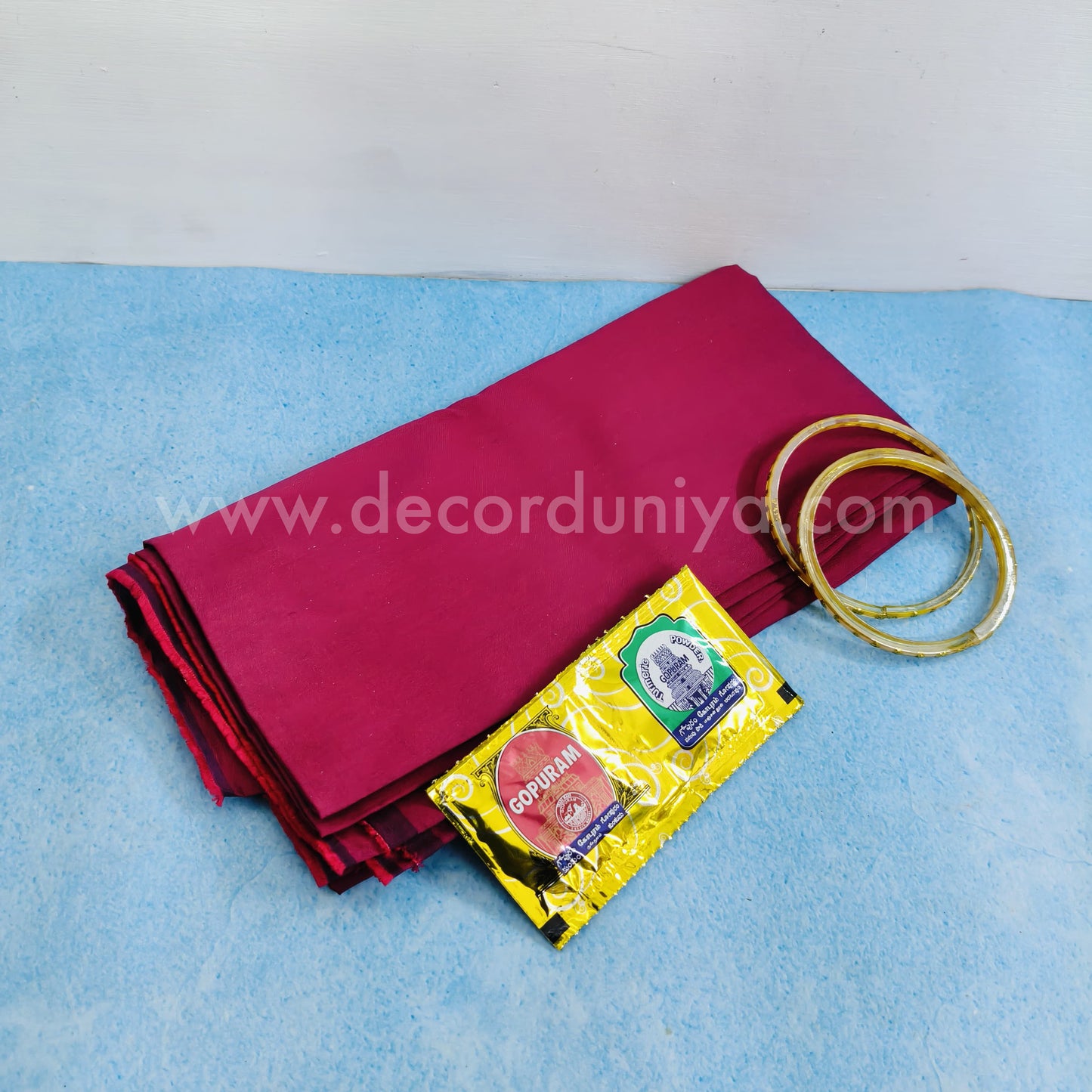 Silk Cotton Blouse Bit Combo | KumKum Holder, Bangles & Manjal KumKum Packet | Return Gift Combo - RGC2