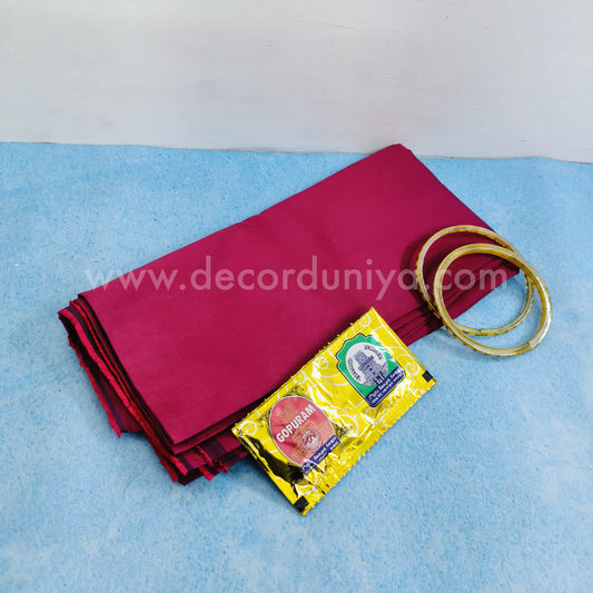 Silk Cotton Blouse Bit Combo | KumKum Holder, Bangles & Manjal KumKum Packet | Return Gift Combo - RGC2