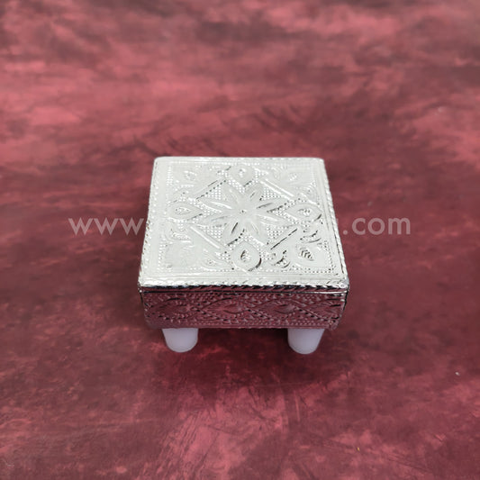 Wooden Meenakari Manai | Silver - MN101