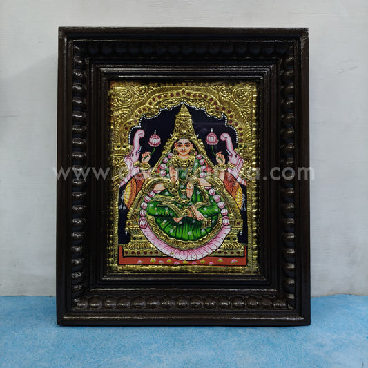 Tanjore Painting | Gaja Lakshmi | Chettinad Frame | - Flat Gold Foil  - TPM103