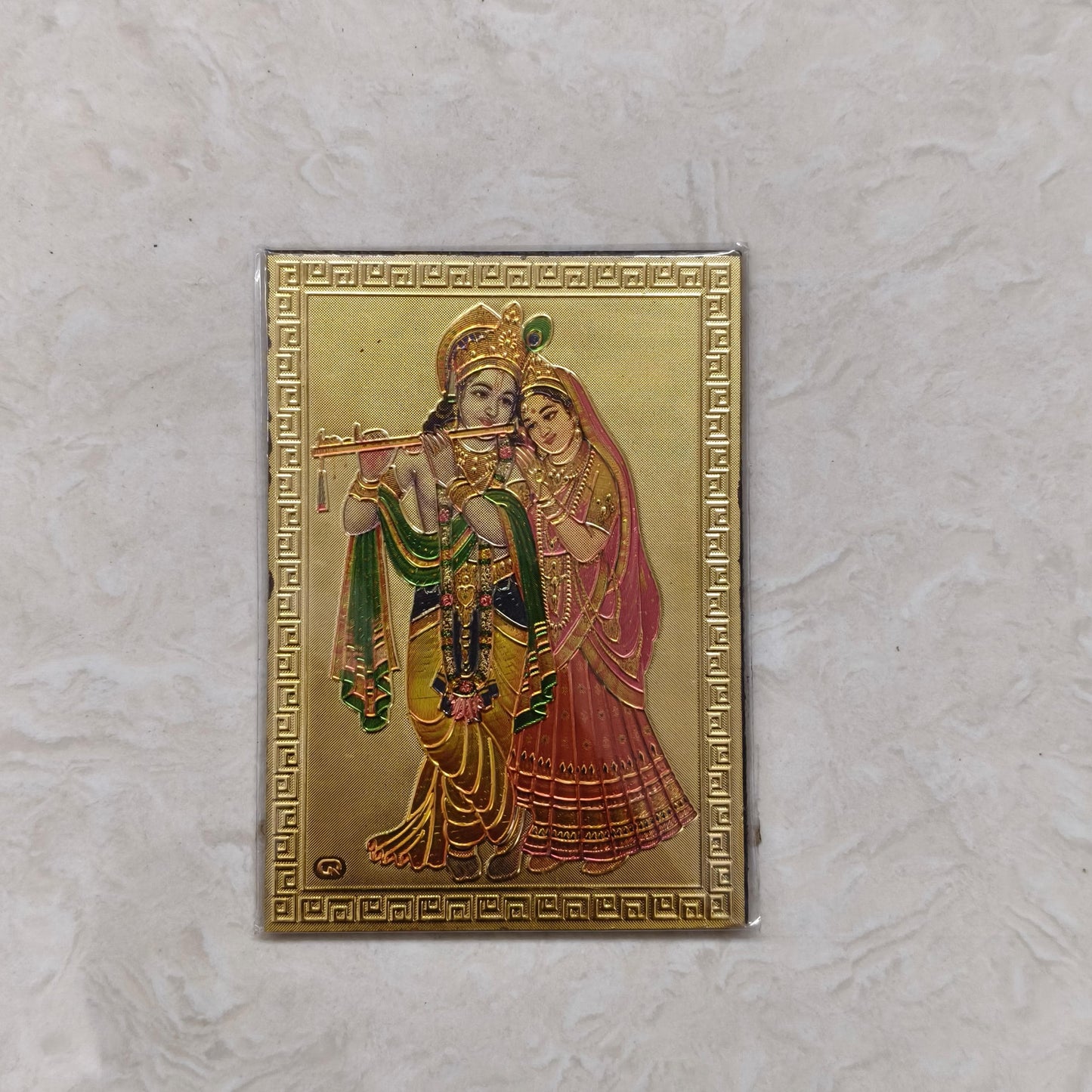Fridge Magnet - Metalic Gold Finish - Radha Krishna - FM503
