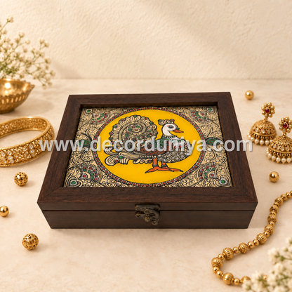 Annapakshi Jewellery Box with Reverse Glass Painting | Traditional Tanjore Art – PVK14