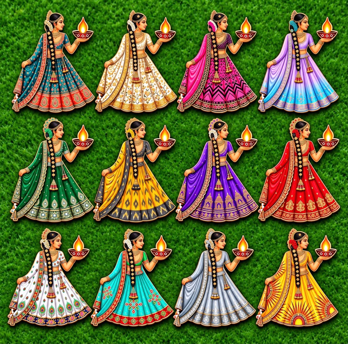 Girl with Lamp Decor | MDF Cutout | Set of 5 Pieces | Pre-Order – LLD2