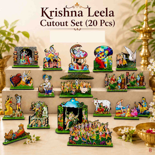Krishna Leela MDF Golu Cutouts Set | 20-Piece Lord Krishna Story Display – Pre-Order – KLM1