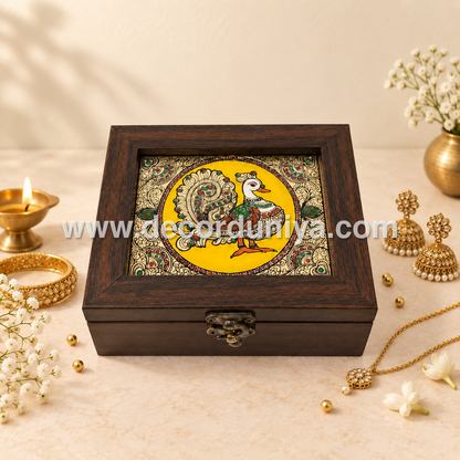 Annapakshi Jewellery Box with Reverse Glass Painting | Traditional Tanjore Art – PVK12