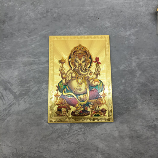 Fridge Magnet - Mettalic Gold Finish - Ganesha - FM10