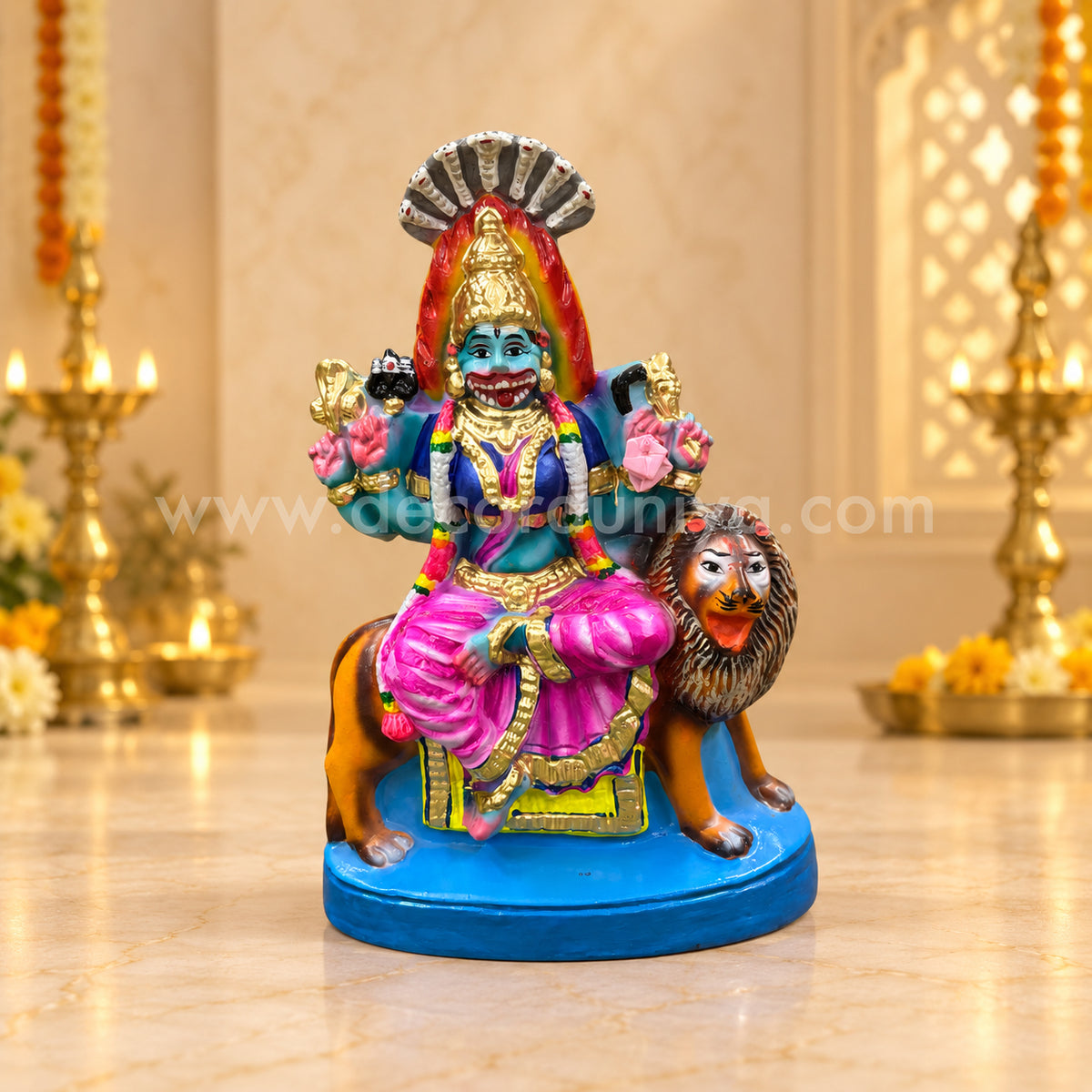 Sri Prathiyangara Devi Clay Golu Doll | Navaratri Golu Bommai, Divine Pooja & Home Décor – TKS49