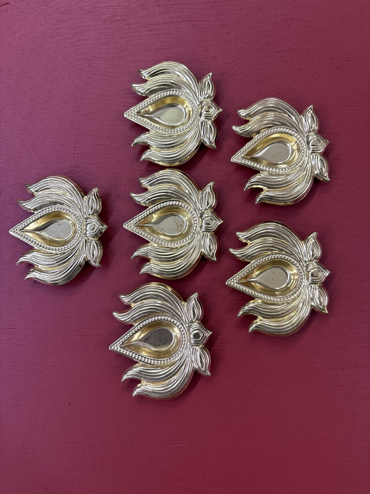 Lotus Deepam, Brass Vilakku - Set of 6 Pcs - MAN12-PR