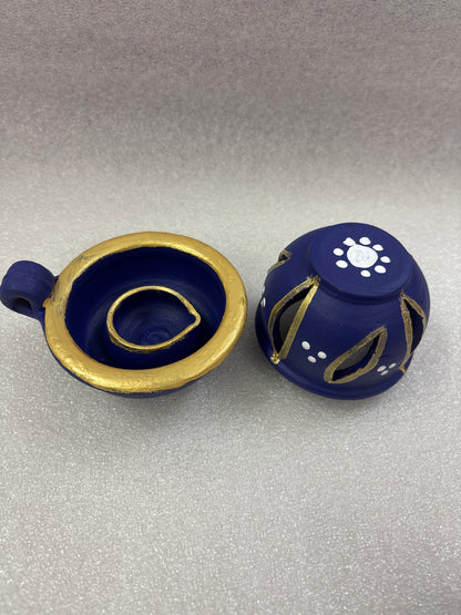 Clay Anaya vilakku - Agal Vilakku with Lid - Diya - ANL1