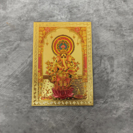 Fridge Magnet - Mettalic Gold Finish - Kan Thirusti Ganapathy - FM9