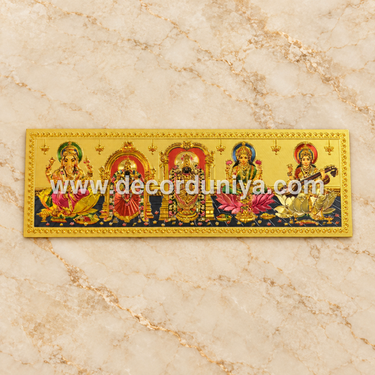 Ganesh, Padmavathi Thayar, Thirupathi Balaji, Lakshmi, Saraswathi Fridge Magnet | Metallic Gold Finish Hindu God Magnet – FM302