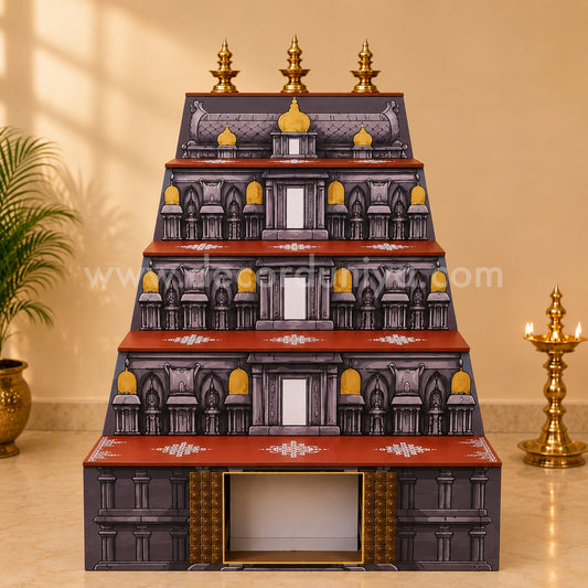 Dismantable 5 step Golu Padi | Temple Gopuram Golu Padi | 48 inches Width - DGP27