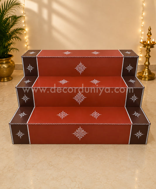 Dismantable 3 step Golu Padi | 48 inches Width - DGP26