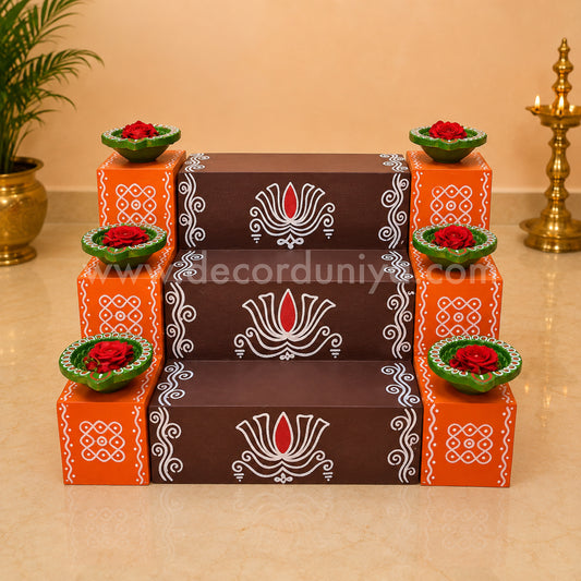 3 Step - Golu Padi - Vigraham Stand with 3 Step Diya Padi- VS23