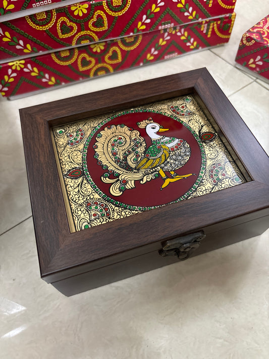 Jewel Box | Reverse Glass Painting | Tanjore Artwork - PVK13
