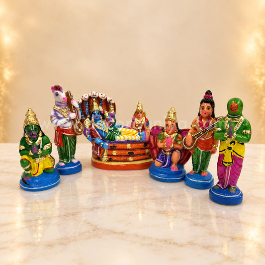 Vaikuntam Perumal Clay Golu Doll Set | Lord Vishnu  | Navaratri Kolu Bommai – TKS16