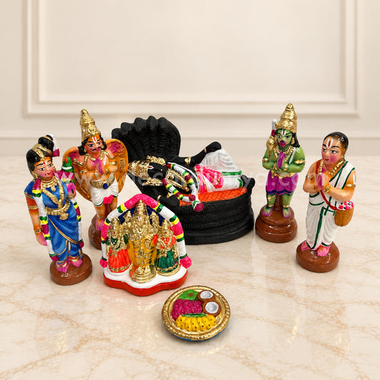 Srirangam Ranganathar Clay Golu Doll Set | Lord Vishnu | Navaratri Golu Bommai – TKS17