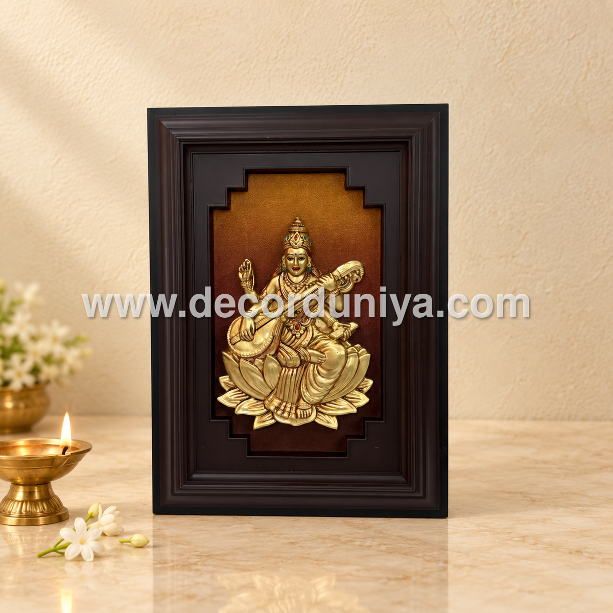 Goddess Saraswathi Wall Hanging | Traditional Hindu Home & Pooja Room Décor – SLK21