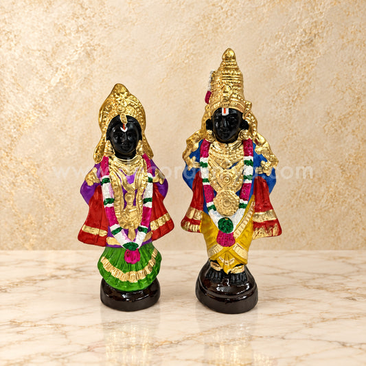 Lord Panduranga with Rukmini Clay Golu Doll Set | Navaratri Golu Bommai & Pooja Décor – TKS22